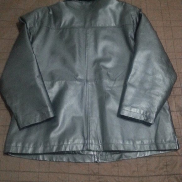 Vintage Leather Jacket Men's XL Black Motorcycle Biker Bomber Aviator - Picture 3 of 13